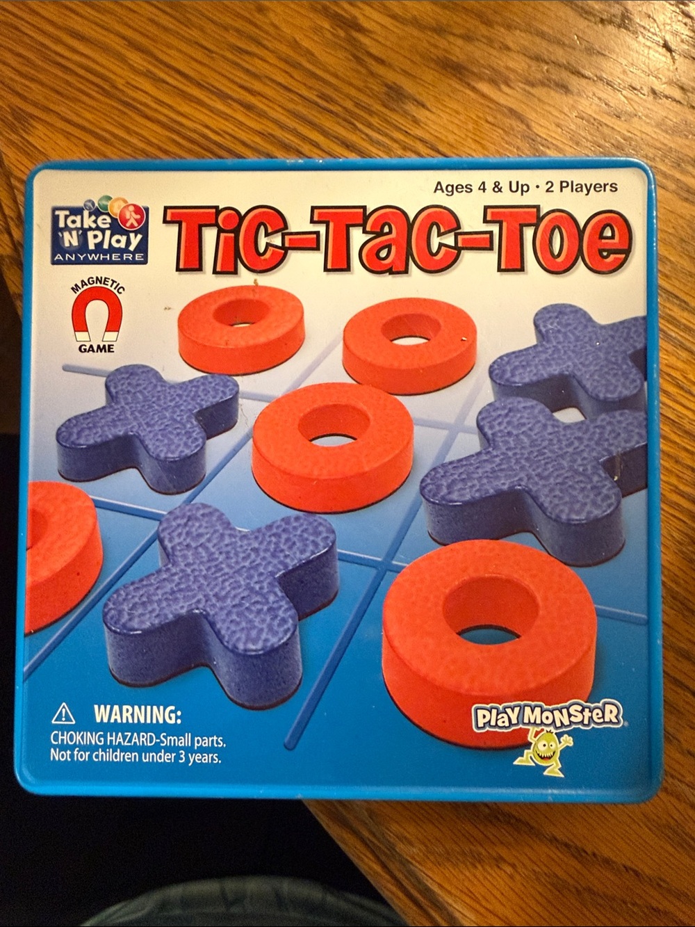 Magnetic Tic-Tac-Toe Game — Blue & Orange